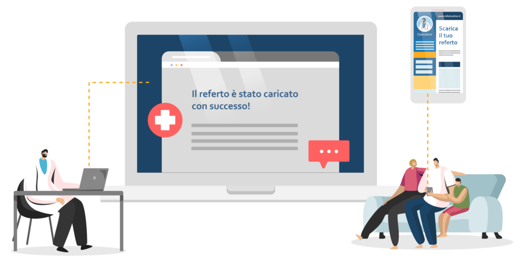 Illustrazione del servizio RefertOnline per la distribuzione di referti